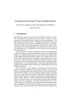 Escaping the Zombie Threat by Mathematics