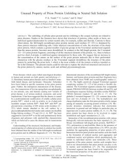 Unusual Property of Prion Protein Unfolding in Neutral Salt Solution