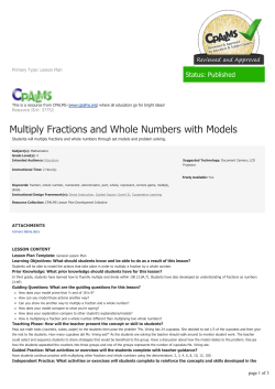 Multiply Fractions and Whole Numbers with Models