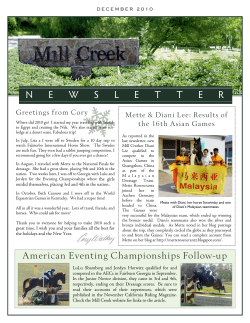 N E W S L E T T E R - Mill Creek Equestrian Center