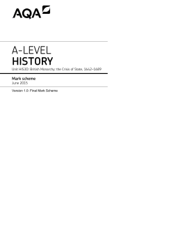 A-level History Mark scheme HIS3D - British Monarchy