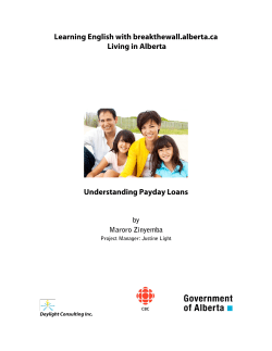 Payday Lending - Alberta, Canada