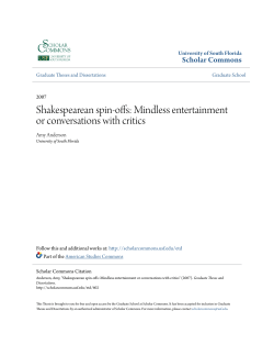 Shakespearean spin-offs: Mindless entertainment or conversations