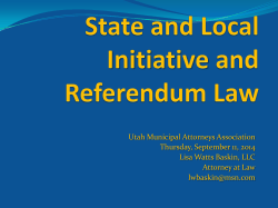 Initiative and Referendum - Utah Municipal Attorneys Association