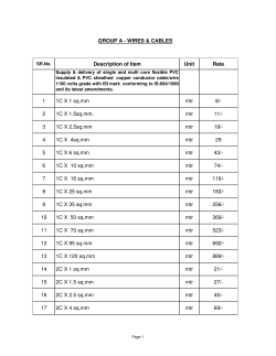 Description of Item Unit Rate 1 1C X 1 sq.mm