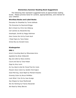 Elementary Summer Reading Book Suggestions The following lists