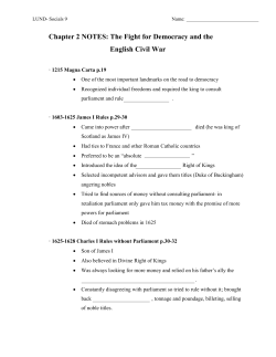Chapter 2 NOTES: The Fight for Democracy and the English Civil War