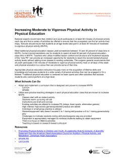 Increasing MVPA in PE Class - Alliance for a Healthier Generation