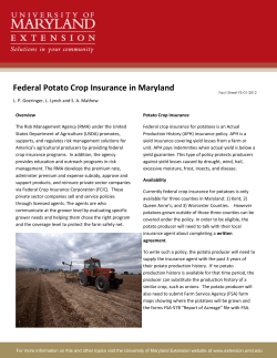 Federal Potato Crop Insurance in Maryland