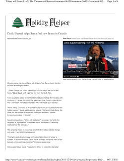 David Suzuki helps Santa find new home in Canada