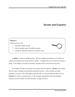 Income and Expenses - Geneseo Migrant Center