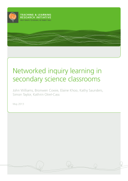 Networked inquiry learning in secondary science classrooms