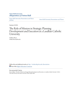 The Role of Mission in Strategic Planning Development and