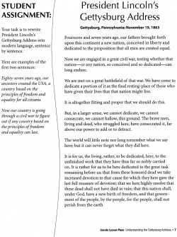 Gettysburg Address Reading Activity