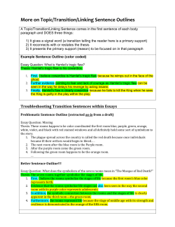 examples of trouble-shooting sentence outlines