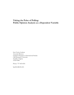 Bosnia Polls Paper - Kurt Taylor Gaubatz