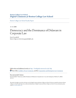 Democracy and the Dominance of Delaware in Corporate Law