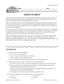 CHOOSE THE WRIGHT