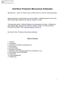 Anti-Ricin Protective Monoclonal Antibodies