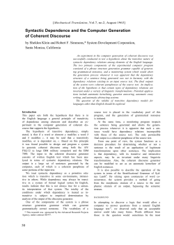 Syntactic dependence and the computer generation of coherent