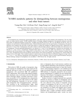 H-MRS metabolic patterns for distinguishing between meningiomas