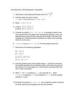 2-Extra Problems Equations,Inequalities +Answers