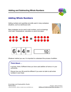 Adding and subtracting whole numbers