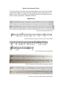 Meane Voice Research Pieces &ldquo;It was the meane