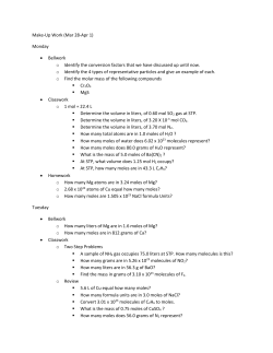 Make-Up Work (Mar 28-Apr 1) Monday &bull; Bellwork o Identify the