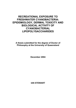 CHAPTER 1: CYANOBACTERIA AND HUMAN HEALTH