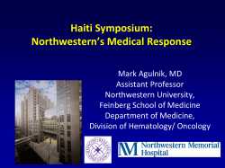 Haiti Symposium: Northwestern`s Medical Response