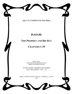 The Prophet and His Day: Isaiah 1-39