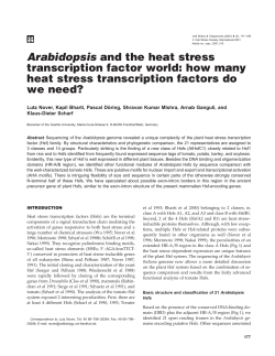 Arabidopsis and the heat stress transcription factor world