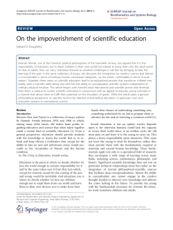 On the impoverishment of scientific education | EURASIP Journal on