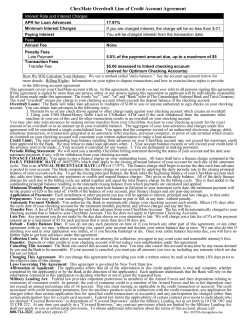 ChexMate Overdraft Line of Credit Account Agreement