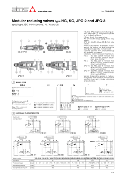 Modular reducing valves type HG, KG, JPG-2 and JPG-3