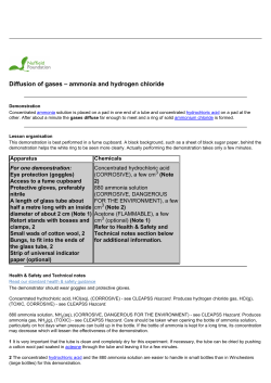 Diffusion of gases - ammonia and hydrogen chloride