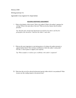 History 2500 Writing Activity # 2 Aguinaldo`s Case Against U.S.