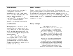 Prose Definition- Prose has sentences arranged in paragraphs