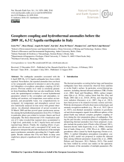 Geosphere coupling and hydrothermal anomalies before