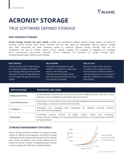 ACRONIS&reg; STORAGE