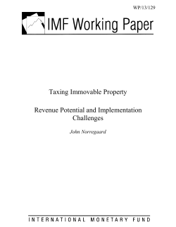 Taxing Immovable Property Revenue Potential and