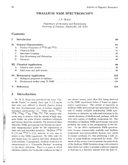 THALLIUM NMR SPECTROSCOPY Contents I. Introduction