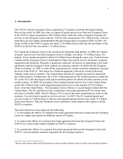 1 I. Introduction The NAFTA and the European Union comprising 27