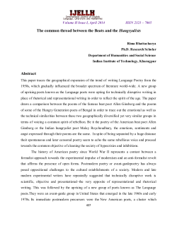 The common thread between the Beats and the Hungryalists Abstract