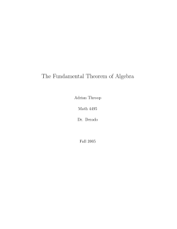 The Fundamental Theorem of Algebra