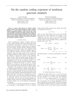 On the random coding exponent of nonlinear gaussian channels