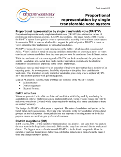 Proportional representation by single transferable vote system