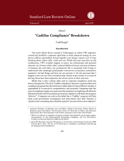 Cadillac Compliance - Stanford Law Review