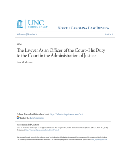 The Lawyer As an Officer of the Court-